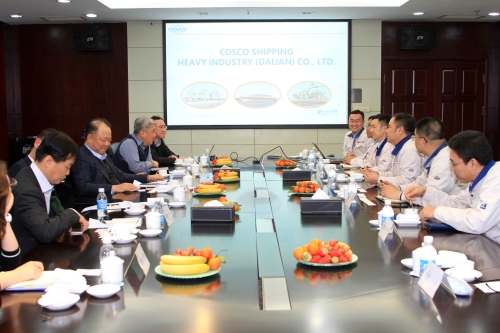 samsung heavy industries GM Mr.JC Kim visit COSCO SHIPPING Heavy Industry (Dalian) Co.,Ltd.